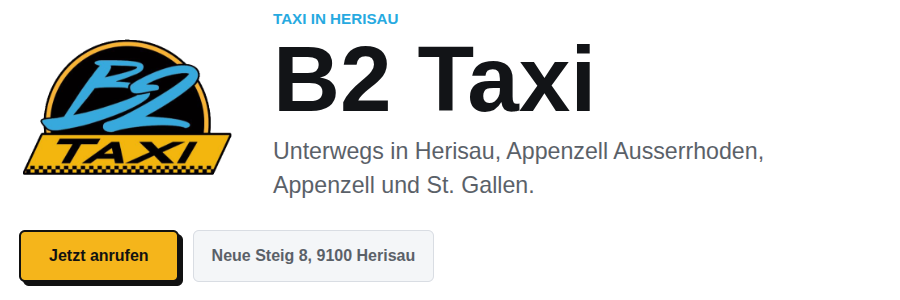 B2 Taxi Webseite Vorschau