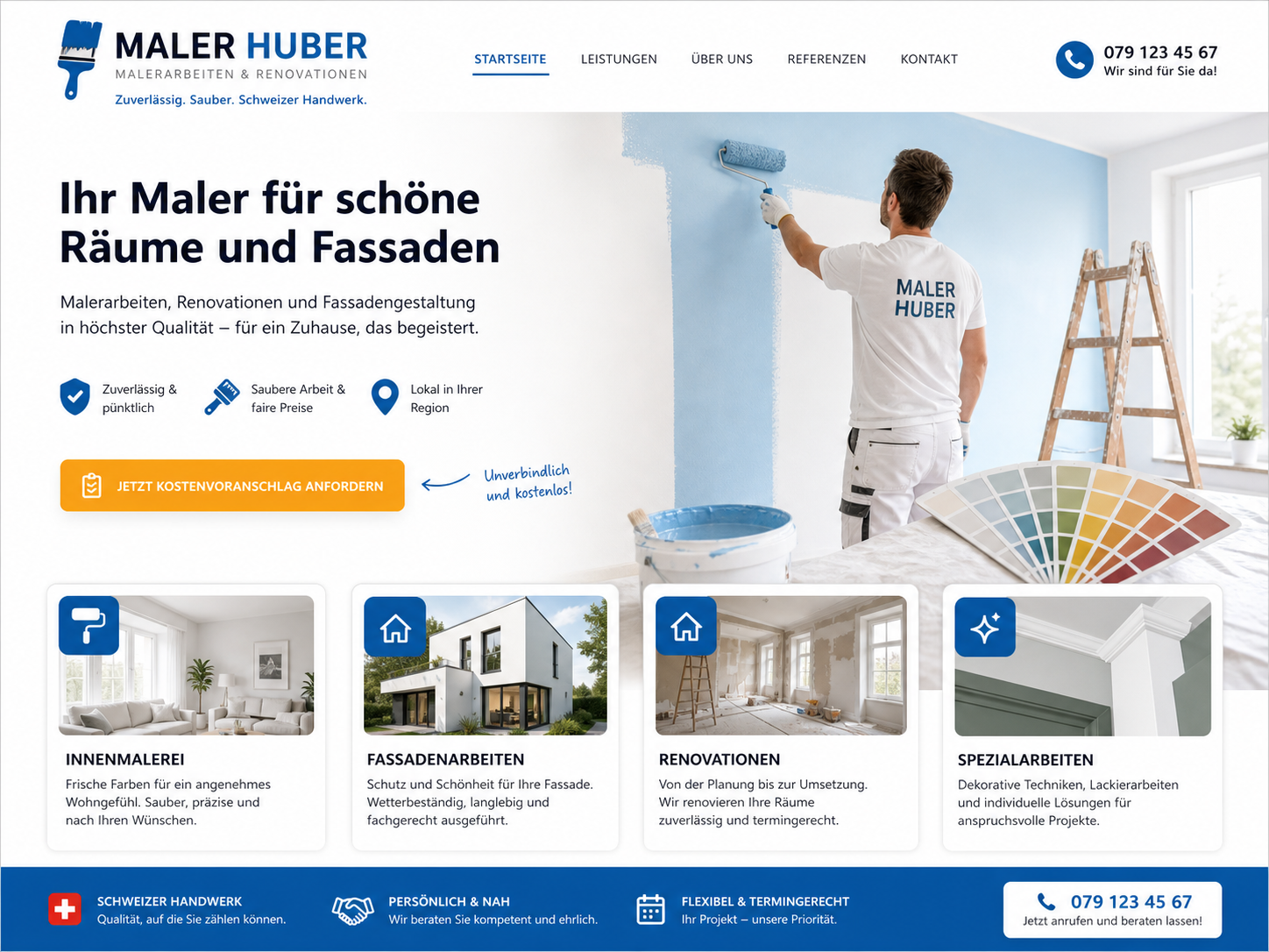 Vorschau Maler Huber Webseite